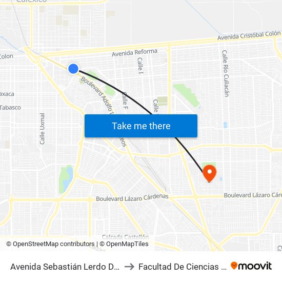 Avenida Sebastián Lerdo De Tejada / Nicolás Bravo to Facultad De Ciencias Sociales Y Politicas map