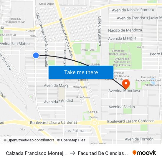 Calzada Francisco Montejano / Jesús Solórzano to Facultad De Ciencias Sociales Y Politicas map