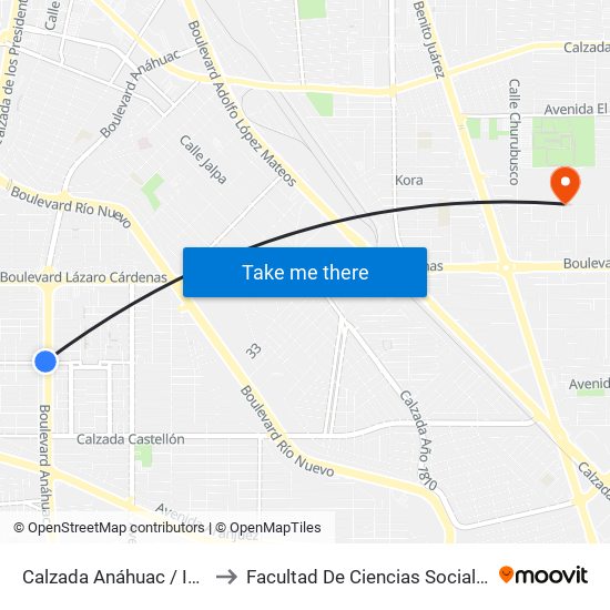 Calzada Anáhuac / Islas Hawaii to Facultad De Ciencias Sociales Y Politicas map