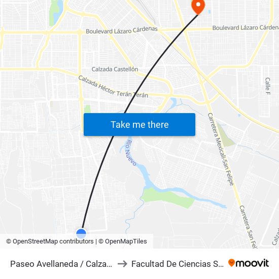 Paseo Avellaneda / Calzada De Los Monarcas to Facultad De Ciencias Sociales Y Politicas map