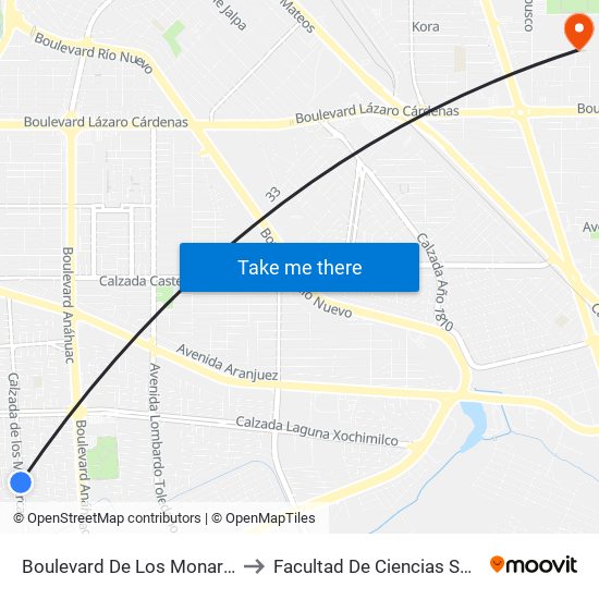 Boulevard De Los Monarcas / Corona Real to Facultad De Ciencias Sociales Y Politicas map