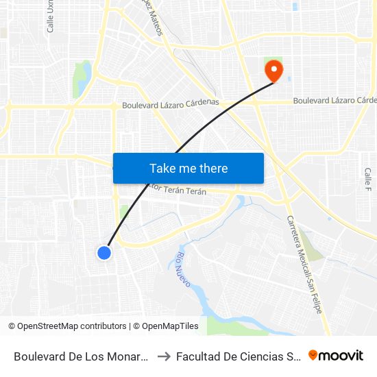 Boulevard De Los Monarcas / Avenida Ronda to Facultad De Ciencias Sociales Y Politicas map