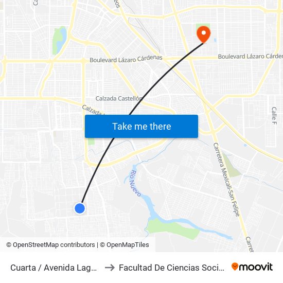 Cuarta / Avenida Lago Montebello to Facultad De Ciencias Sociales Y Politicas map