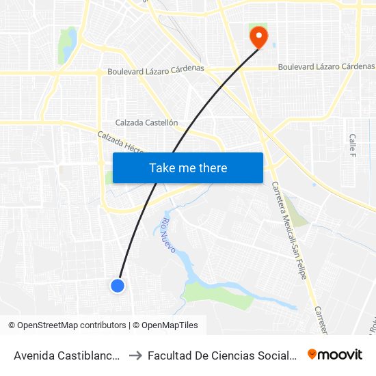 Avenida Castiblanco / Estella to Facultad De Ciencias Sociales Y Politicas map