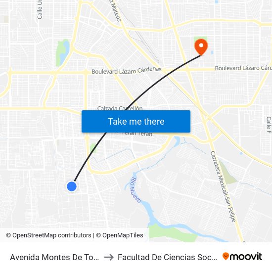 Avenida Montes De Toledo / Carreña to Facultad De Ciencias Sociales Y Politicas map