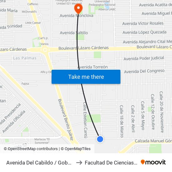 Avenida Del Cabildo / Gobernador Alfonso González to Facultad De Ciencias Sociales Y Politicas map