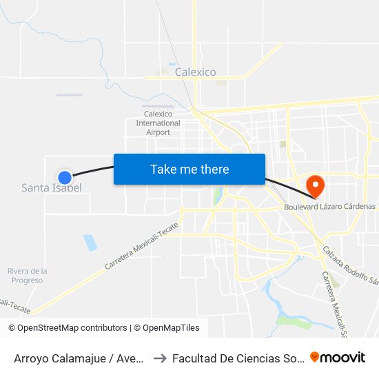 Arroyo Calamajue / Avenida El Portezuelo to Facultad De Ciencias Sociales Y Politicas map