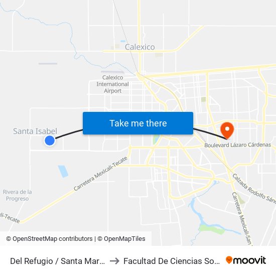 Del Refugio / Santa María De Guadalupe to Facultad De Ciencias Sociales Y Politicas map