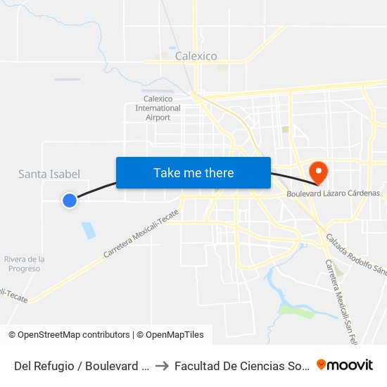 Del Refugio / Boulevard Lázaro Cárdenas to Facultad De Ciencias Sociales Y Politicas map