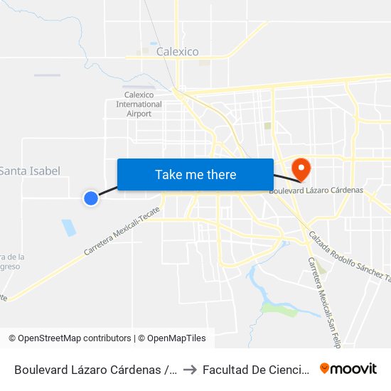 Boulevard Lázaro Cárdenas / Calzada Juan Bautista De Anza to Facultad De Ciencias Sociales Y Politicas map