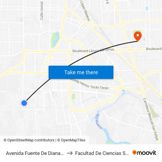 Avenida Fuente De Diana / Fuente De Musas to Facultad De Ciencias Sociales Y Politicas map