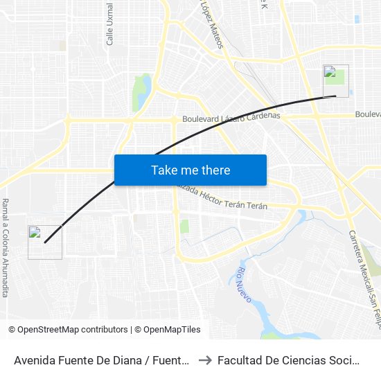 Avenida Fuente De Diana / Fuente De La Emperatriz to Facultad De Ciencias Sociales Y Politicas map