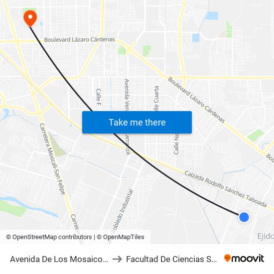 Avenida De Los Mosaicos / De Las Adelfas to Facultad De Ciencias Sociales Y Politicas map