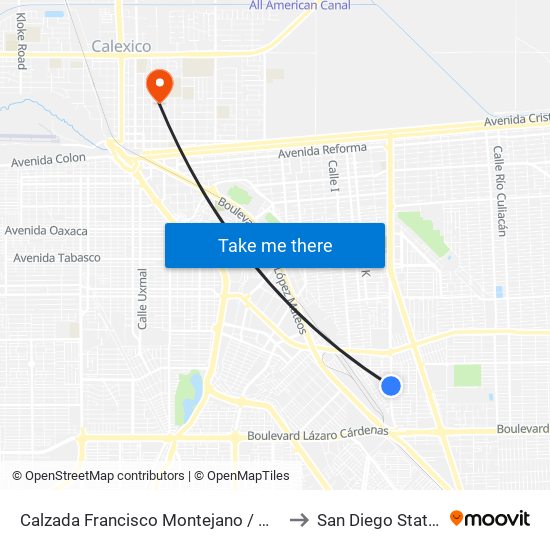 Calzada Francisco Montejano / Manuel Marín Capaceta to San Diego State University map