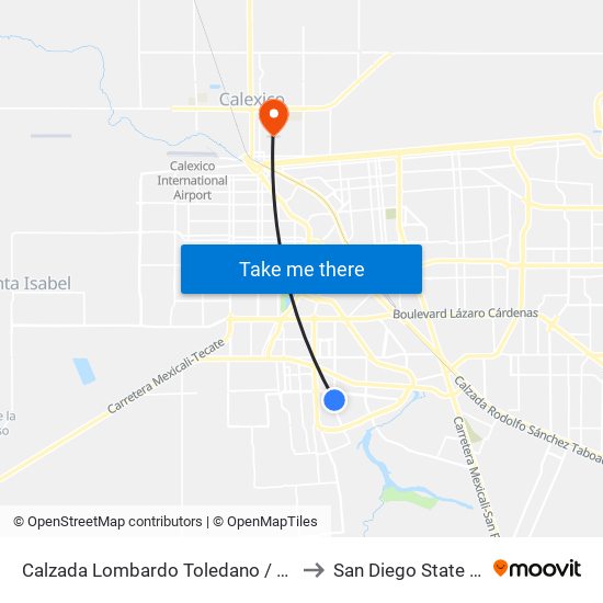 Calzada Lombardo Toledano / Basquetbolistas to San Diego State University map