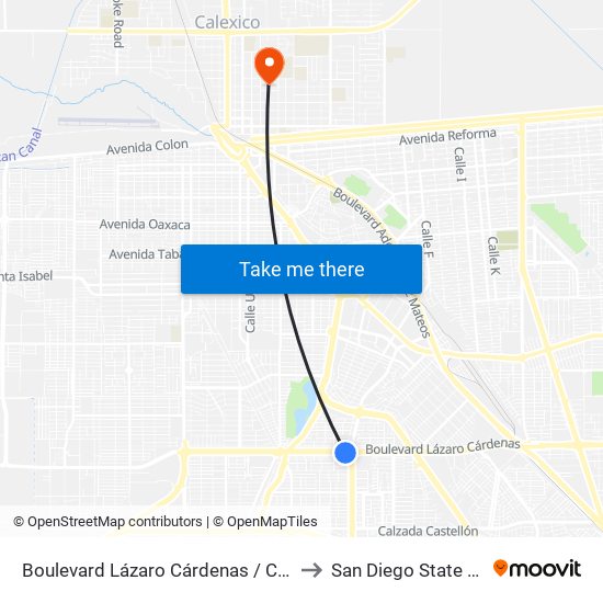 Boulevard Lázaro Cárdenas / Calzada Anáhuac to San Diego State University map