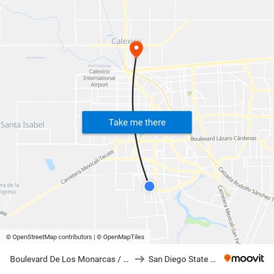 Boulevard De Los Monarcas / De Las Justas to San Diego State University map