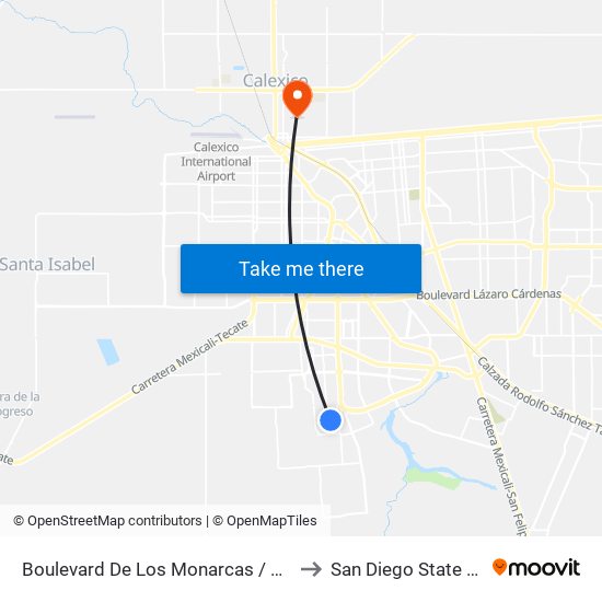 Boulevard De Los Monarcas / Avenida Sedano to San Diego State University map