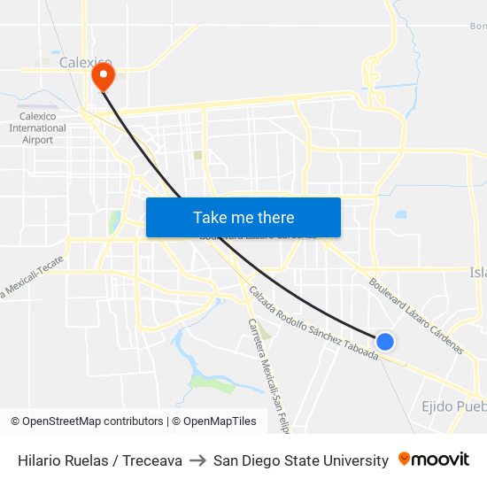 Hilario Ruelas / Treceava to San Diego State University map