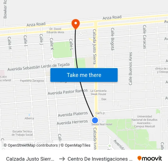 Calzada Justo Sierra, 950_1 to Centro De Investigaciones Culturales map