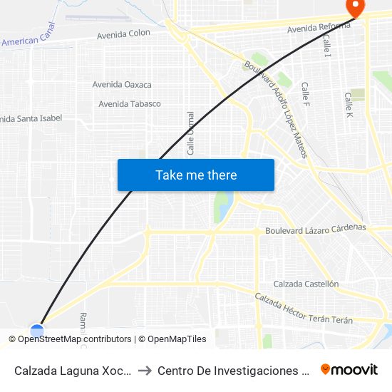 Calzada Laguna Xochimilco to Centro De Investigaciones Culturales map