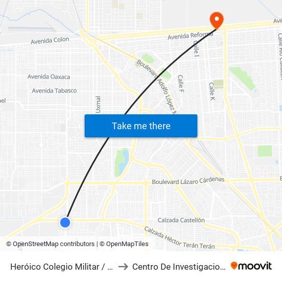 Heróico Colegio Militar / Antonio Medina to Centro De Investigaciones Culturales map