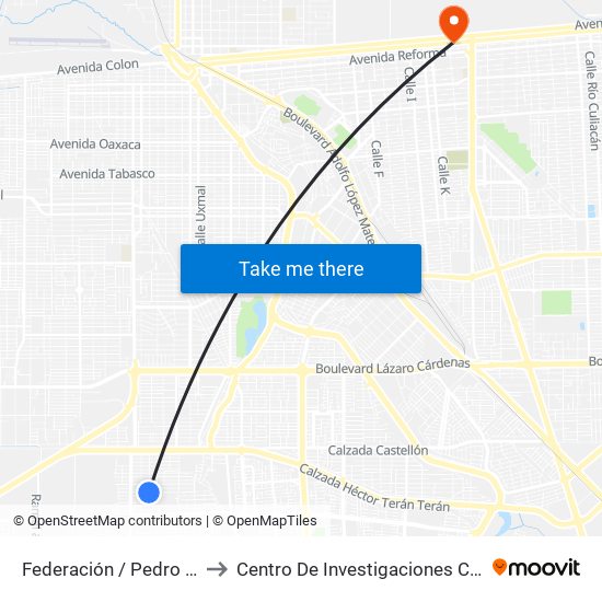Federación / Pedro García to Centro De Investigaciones Culturales map