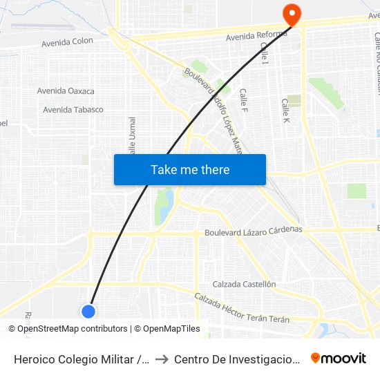 Heroico Colegio Militar / Pedro García to Centro De Investigaciones Culturales map