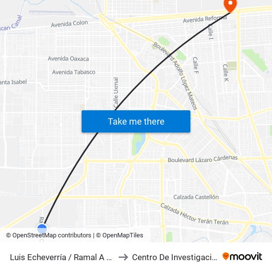 Luis Echeverría / Ramal A Colonia Ahumadita to Centro De Investigaciones Culturales map