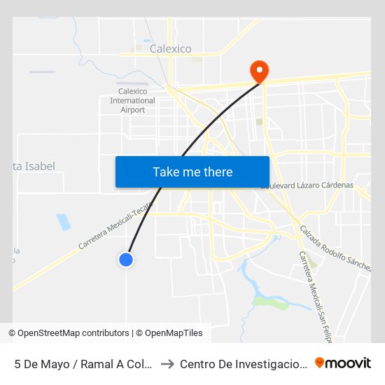5 De Mayo / Ramal A Colonia Ahumadita to Centro De Investigaciones Culturales map