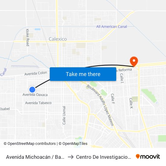 Avenida Michoacán / Bahía Calamajue to Centro De Investigaciones Culturales map