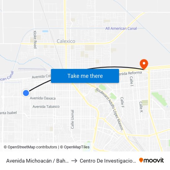 Avenida Michoacán / Bahía De San Jorge to Centro De Investigaciones Culturales map