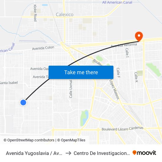 Avenida Yugoslavia / Avenida España to Centro De Investigaciones Culturales map