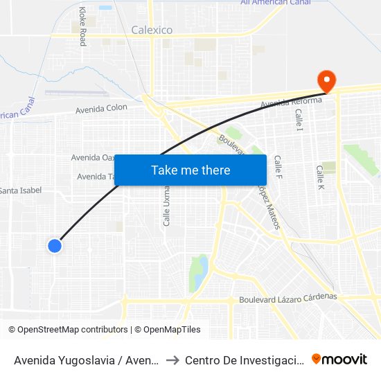 Avenida Yugoslavia / Avenida Jordania Norte to Centro De Investigaciones Culturales map