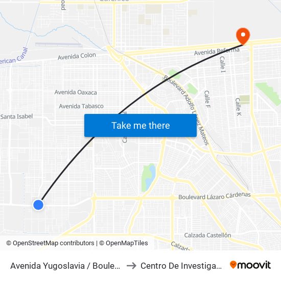 Avenida Yugoslavia / Boulevard Lázaro Cárdenas to Centro De Investigaciones Culturales map