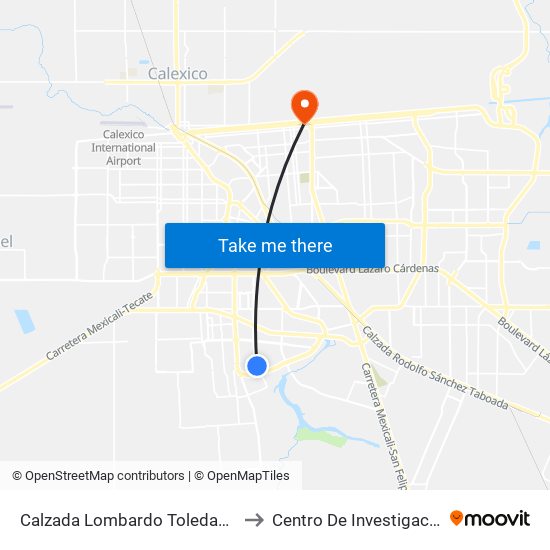 Calzada Lombardo Toledano / Catanzaro Norte to Centro De Investigaciones Culturales map