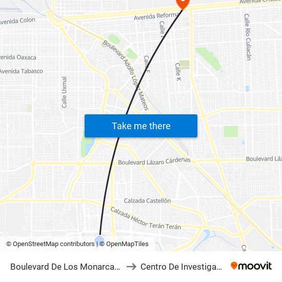 Boulevard De Los Monarcas / Leonardo Da Vinci to Centro De Investigaciones Culturales map