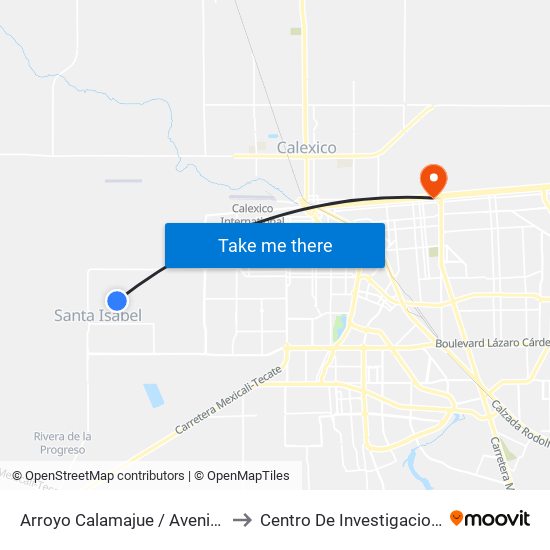 Arroyo Calamajue / Avenida El Portezuelo to Centro De Investigaciones Culturales map