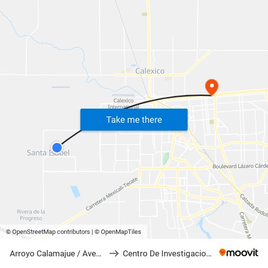 Arroyo Calamajue / Avenida Guayaquil to Centro De Investigaciones Culturales map