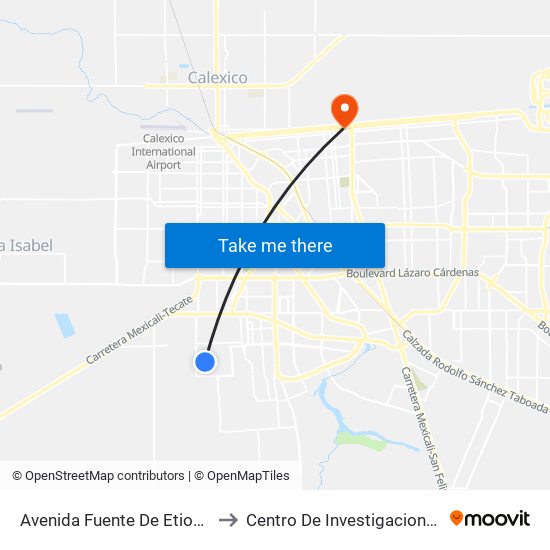 Avenida Fuente De Etiopía / Justicia to Centro De Investigaciones Culturales map