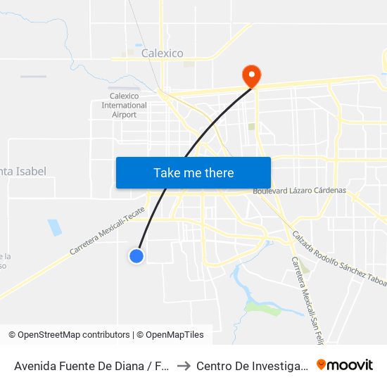 Avenida Fuente De Diana / Fuente De La Emperatriz to Centro De Investigaciones Culturales map