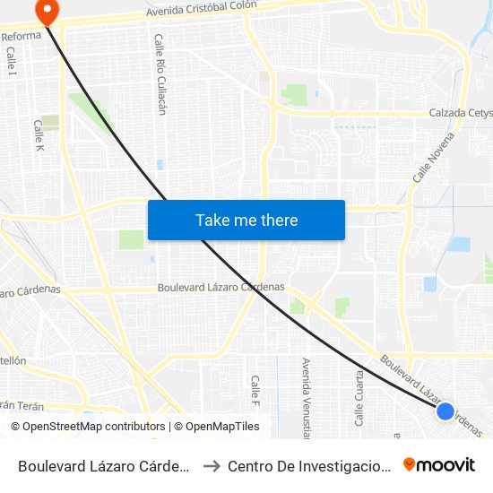 Boulevard Lázaro Cárdenas / Río Verde to Centro De Investigaciones Culturales map