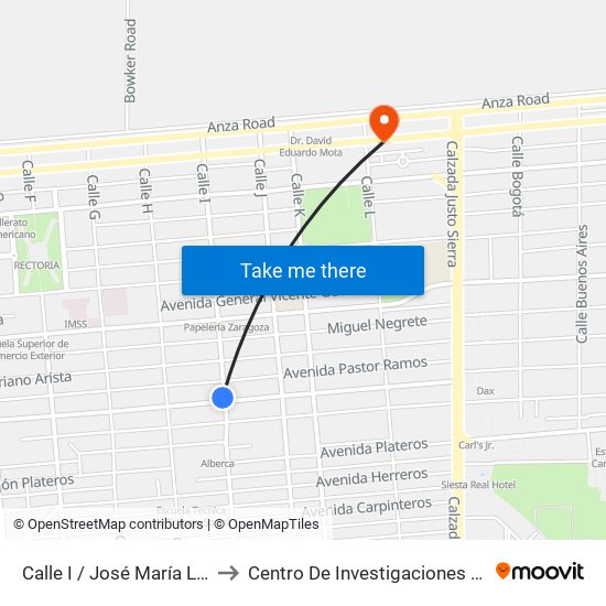 Calle I / José María Larroque to Centro De Investigaciones Culturales map
