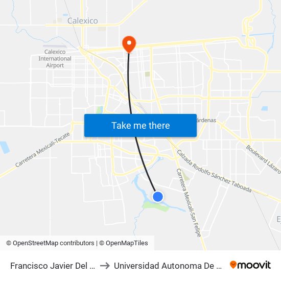 Francisco Javier Del Castillo / Del Futuro to Universidad Autonoma De Durango Campus Mexicali map