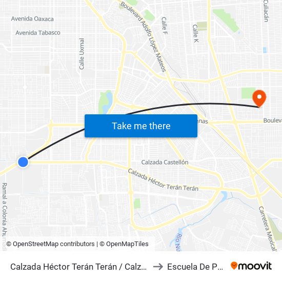 Calzada Héctor Terán Terán / Calzada Esteban Cantú to Escuela De Pedagogia map