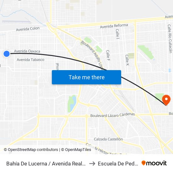 Bahía De Lucerna / Avenida Real Del Castillo to Escuela De Pedagogia map