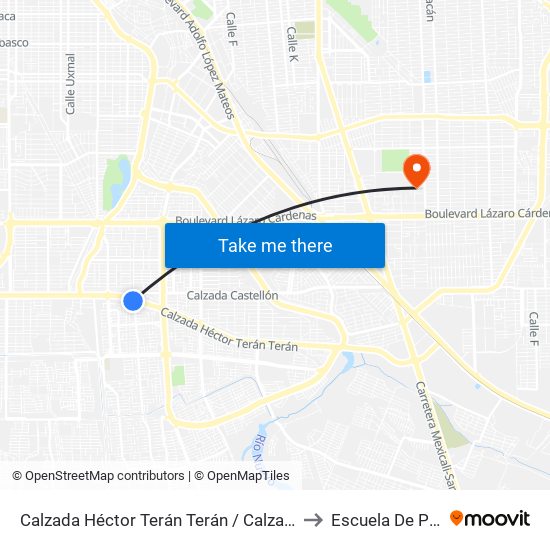 Calzada Héctor Terán Terán / Calzada De Los Monarcas to Escuela De Pedagogia map