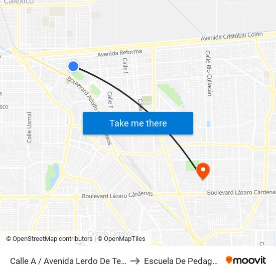Calle A / Avenida Lerdo De Tejeda to Escuela De Pedagogia map