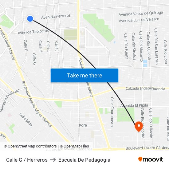 Calle G / Herreros to Escuela De Pedagogia map