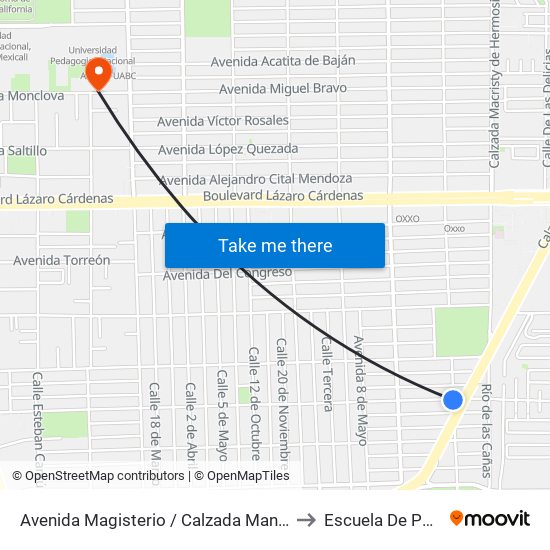 Avenida Magisterio / Calzada Manuel Gómez Morín to Escuela De Pedagogia map